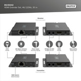 Digitus 4K HDMI Extender Set, HDMI Verlängerung schwarz,  4K/120Hz, 30m