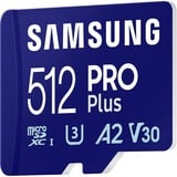 Samsung PRO Plus 512 GB microSDXC (2023), Speicherkarte blau, UHS-I U3, Class 10, V30, A2