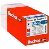 fischer Holzbauschraube PowerFull II 8,0x140 Senkkopf TX VG 50 Stück, Vollgewinde, verzinkt