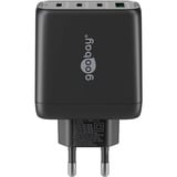 goobay USB-C Multiport-Schnellladegerät, PD, GaN, 68 Watt schwarz, 3x USB-C, 1x USB-A, Power Delivery, QuickCharge