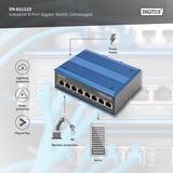 Digitus 8 Port Gigabit Ethernet, Switch blau