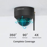 Foscam D4Z, Überwachungskamera schwarz, 4 MP, WLAN, LAN