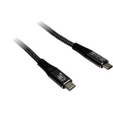 Inter-Tech USB 3.2 Gen2x2 Kabel, USB-C Stecker > USB-C Stecker schwarz, 1,5 Meter, PD 3.1, Laden mit bis zu 240 Watt, gesleevt