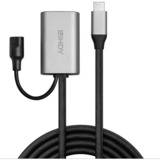 Lindy USB 3.2 Gen 1 Aktivverlängerungskabel, USB-C Stecker > USB-C Buchse schwarz, 5 Meter