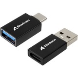 Sharkoon USB 3.2 Gen 1 Adapter OfficePal, USB-A > USB-C / USB-C > USB-A schwarz, 2er Set