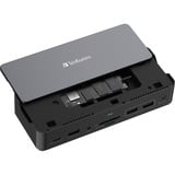 Verbatim USB-C Pro Docking Station 15 in 1 inkl. 256 GB SSD, Dockingstation aluminium/schwarz, HDMI, DP, RJ-45, USB-A, USB-C, SD, microSD, Audio