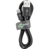goobay USB 2.0 Adapterkabel, USB-A Stecker > Lightning Stecker schwarz, 1 Meter