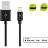 goobay USB 2.0 Adapterkabel, USB-A Stecker > Lightning Stecker schwarz, 1 Meter