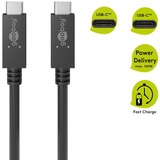 goobay USB 3.2 Gen 2 Kabel, USB-C Stecker > USB-C Stecker schwarz, 0,5 Meter, PD, Laden mit bis zu 100 Watt