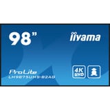 iiyama ProLite LH9875UHS-B2AG, Public Display schwarz (matt), UltraHD/4K, IPS, Lautsprecher