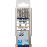 Bosch Professional PRO Stainless Steel HSS-Co Spiralbohrer, Ø 6,5mm 10 Stück, Arbeitslänge 63mm