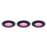 Philips HUE White & Color Ambiance Slim Einbauleuchte 90 mm, LED-Leuchte schwarz, 3er-Pack