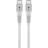 goobay Supersoftes USB 2.0 Textilkabel, USB-C Stecker > USB-C Stecker weiß, 0,5 Meter