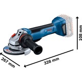 Bosch Professional Akku-Winkelschleifer GWS 18V-10 P Professional, Ø 125mm blau/schwarz, 2x Li-Ionen Akku 5,0Ah, in L-BOXX