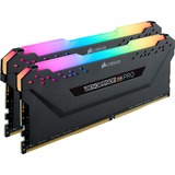 Corsair DIMM 32 GB DDR4-3200 (2x 16 GB) Dual-Kit, Arbeitsspeicher schwarz, CMW32GX4M2E3200C16, Vengeance RGB, INTEL XMP