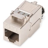 Digitus Keystone-Modul Cat. 8.1, geschirmt silber/weiß, werkzeugfreier Montageanschluss