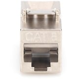 Digitus Keystone-Modul Cat. 8.1, geschirmt silber/weiß, werkzeugfreier Montageanschluss