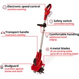 EINHELL Akku-Bodenhacke GE-CR 18/20 Li E - Solo, 18Volt rot/schwarz, ohne Akku und Ladegerät