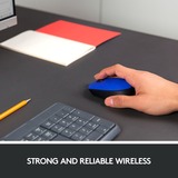 Logitech M171 Wireless, Maus blau, 3 Tasten, für Links- und Rechtshänder, kompatibel mit PC/Mac