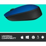 Logitech M171 Wireless, Maus blau, 3 Tasten, für Links- und Rechtshänder, kompatibel mit PC/Mac