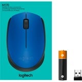 Logitech M171 Wireless, Maus blau, 3 Tasten, für Links- und Rechtshänder, kompatibel mit PC/Mac