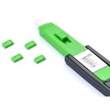 SMARTKEEPER ESSENTIAL Micro USB-B Port Lock (MUL04) + Lock Key Mini (U04), Einsteckschloss Farbcode Grün, 4 Stück + 1 Schlüssel