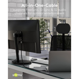 goobay DisplayPort Kabel 2.0/2.1 Slim silber/schwarz, 2 Meter