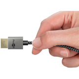 goobay DisplayPort Kabel 2.0/2.1 Slim silber/schwarz, 2 Meter