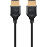 goobay Slim High-Speed-HDMI-Kabel mit Ethernet, 4K @ 60Hz schwarz, 1 Meter