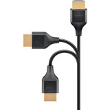 goobay Slim High-Speed-HDMI-Kabel mit Ethernet, 4K @ 60Hz schwarz, 1 Meter