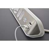 Brennenstuhl estilo Eck-Steckdosenleiste 4-fach weiß/edelstahl, 2 Meter, 2x USB
