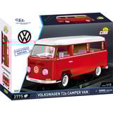 COBI Volkswagen T2a Camper Van Executive Edition, Konstruktionsspielzeug rot/weiß, Maßstab 1:12