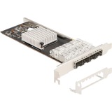 DeLOCK PCI Express x4 zu 4 x SFP Slot Gigabit LAN i350, LAN-Adapter 