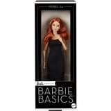Mattel Barbie Basics Model 04 mit rotem Haar, schwarzem Kleid und Plateauschuhen, Puppe 