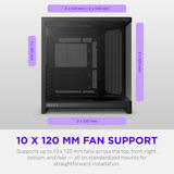 NZXT H6 RGB+ ( 2026 ) All Black, Tower-Gehäuse schwarz, Tempered Glass x 2