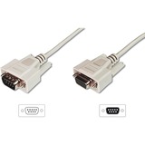 Digitus Datatransfer Verlängerungskabel, D-Sub9 Stecker > D-Sub9 Buchse beige, 2 Meter