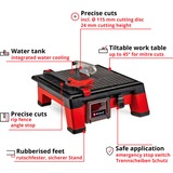 EINHELL Akku-Fliesenschneidmaschine TE-TC 18/115 Li - Solo, 18Volt, Fliesenschneider rot/schwarz, ohne Akku und Ladegerät