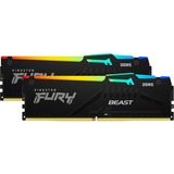 Kingston FURY DIMM 32 GB DDR5-5600 (2x 16 GB) Dual-Kit, Arbeitsspeicher schwarz, KF556C36BBEAK2-32, Fury Beast RGB, INTEL XMP, AMD EXPO