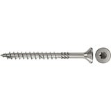 fischer Spanplattenschraube PowerFast 5,0x80 Senkkopf TX 100 Stück, mit Teilgewinde, Edelstahl A4