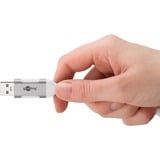 goobay Ethernet-Kabel USB-A 3.2 Gen1 Stecker > RJ-45 Stecker, LAN-Adapter weiß, 2 Meter, geflochtener Textilmantel