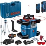 Bosch Professional Akku-Rotationslaser GRL 600 CHV Professional, 18Volt, mit Baustativ blau, Akku ProCORE18V 4,0Ah, Koffer, rote Laserlinie