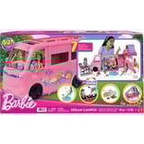 Mattel Barbie Super Abenteuer-Camper Spielset, Spielfahrzeug mit Dachzelt, Grill mit Farbwechseleffekt und 60 Zubehörteilen
