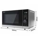 SHARP YC-PG204AE-S, Mikrowelle silber/grau