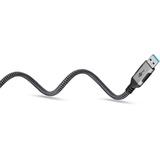 goobay Ethernet-Kabel USB-A 3.2 Gen1 Stecker > RJ-45 Stecker, LAN-Adapter schwarz/silber, 5 Meter