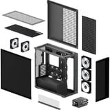 ARCTIC Xtender Mirrow , Tower-Gehäuse schwarz, Tempered Glass x 2 (verspiegelt)