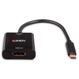 Lindy USB Konverter, USB-C Stecker > DisplayPort Buchse schwarz, 21cm, 4K 144Hz