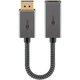 goobay Plus DisplayPort > HDMI Adapterkabel, 8K @ 60Hz grau, 20cm, 32 Gbit/s