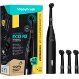 happybrush ECO R2 Allblack + 3 Refills, Elektrische Zahnbürste schwarz