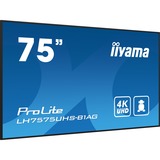 iiyama ProLite LH7575UHS-B1AG, Public Display schwarz (matt), UltraHD/4K, IPS, Lautsprecher, SDM-Slot