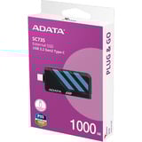 ADATA External SSD SC735 1 TB, Externe SSD schwarz/blau, USB-C 3.2 Gen 2 (10 Gbit/s)